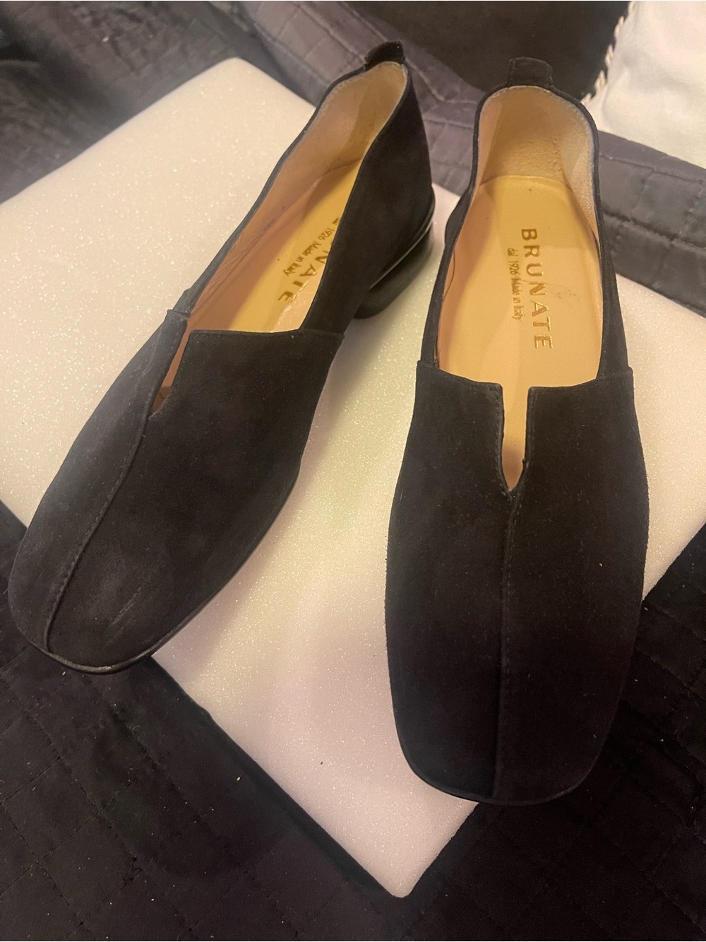 Brunate italian made soft leather suede flats lk nu sz 39 /8 m